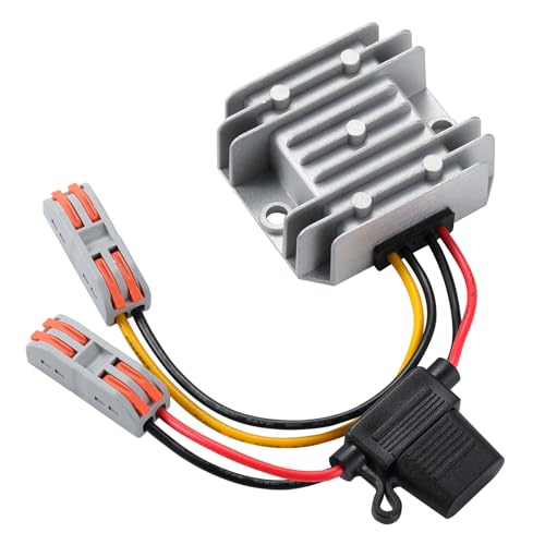 MZHOU DC 9V-32V zu 12V 5A 60W Power Converters, 32V zu 12V DC/DC Buck Regulator mit Wire Terminal Block, Waterproof Buck Transformer für Automobile, Instrumente, etc.