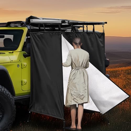 Duschzelt Camping, Oxford Wasserdicht Toilettenzelt, PrivatsphäRe SchutzräUme FüR Outdoor Campingdusche, Unverzichtbar Offroad ZubehöR, Aluminium&Stark ReißFest, Montiert Auf DachträGer Universal