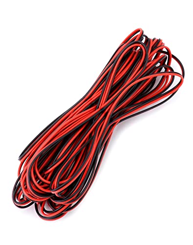 QWORK® 10 Meter 22AWG Elektrischer Draht, 2-adriges schwarz-rotes Elektrischer Draht, Verlängerungskabel, für LED Strip und elektronische Verdrahtung