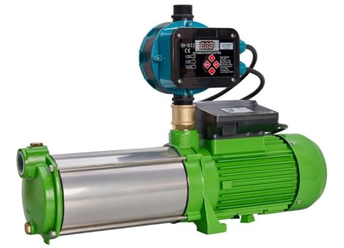 CHM GmbH® Gartenpumpe Edelstahl 2,2 Kw 11 Bar 8600 L/h Kreiselpumpe mit Drucksschalter/Trockenlaufschutz, Pumpe Hauswasserwerk
