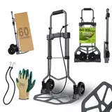 Tronitechnik® Sackkarre Handkarre klappbar, Transportkarre bis 60kg, Klappwagen für Pakete - Karre für Pakete, Transportwagen für Pakete, Gepäck und Einkauf - Hartkunststoffreifen, höhenverstellbar