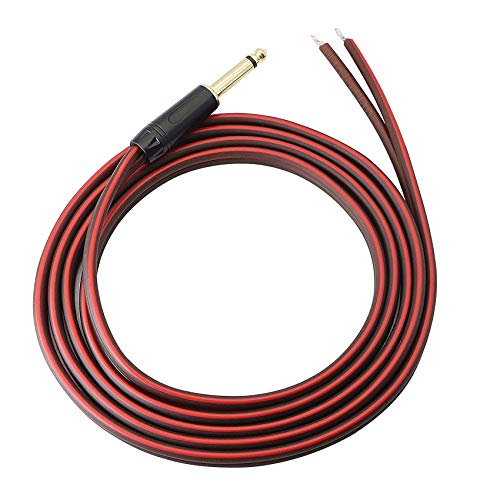 1/4 TS auf Lautsprecher-blankes Kabel Audiokabel auf 6,35 mm Mono-Stecker, OFC HiFi 6.3mm TS Lautsprecherkabel, Verstärker, Patchkabel für DJ-Anwendungen