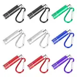 smtfcty Mini LED Taschenlampe, 9 Stück Kinder Schlüsselanhänger Taschenlampe farbige Aluminium Handlampe für Notfall, Outdoor, Camping,Mitgebsel Kindergeburtstag