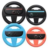 Kinwin 4 Pack Lenkräder für Nintendo Switch 2 (2025) Joy-Cons, Racing Wheel Controller für Mario Kart World & 8 Deluxe, Ergonomisches Design für NS2 Joycon Zubehör (Schwarz, Orange und Blau)