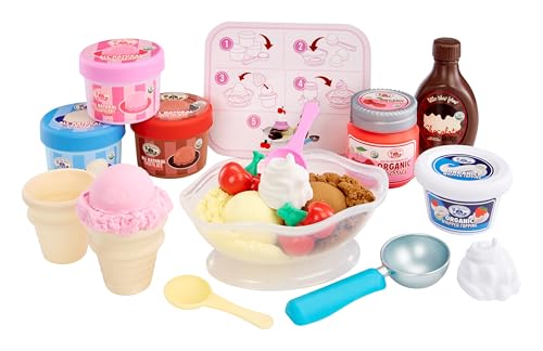 Little Tikes Creative Chefs Ice Cream Kit - Mit Speziellem Make-It! Mix Spielsand, 17 Zubehörteilen, Realistisches Rollenspielset, für Jungen und Mädchen ab 3 Jahren, Nicht ESSBAR