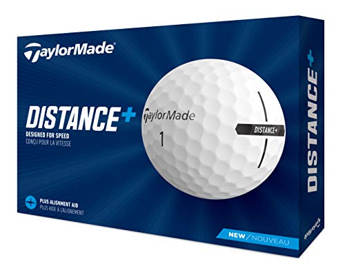 TaylorMade Distance+ Golfbälle, 12 Bälle,(4 x 3-er Set), Weiß, Einheitsgröße