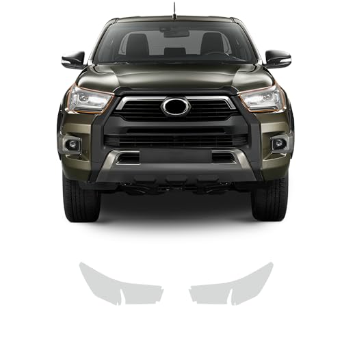 FDAIUN Scheinwerfer Folie PPF Lackschutzfolie für Toyota Hilux Unbesiegbar 2021 2022 2023 Zubehör TPU Schutzfolie Transparent Kompletter Autosatz 2Stücks