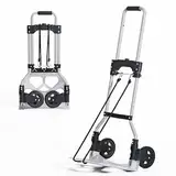 sogesfurniture Aluminium Sackkarre Transportkarre klappbare Handkarre, mit kostenlosem Gummiband für Fixieren der Gegenstände, bis 60kg Tragkraft, Silber