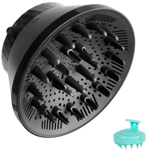 Flintronic Universal Haar Diffusor, Diffusor Föhn Aufsatz, Anpassungsfähig für Schlag Trockner mit Düse 1,7-2,9 Zoll, Faltbar Diffuser Haare für Lockigem, Gewelltes und Natürliches Haar