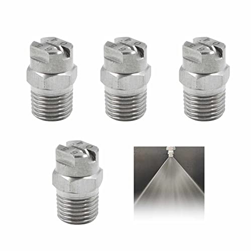 Hochdrucksprühdüse Hochdruck Sprayer Fan Düsenspitze - Hochdruckreiniger Oberflächenreiniger Düse Nebeldüse Edelstahl Waschdüse Spitze Zubehör 65 Grad 1,3 mm öffnung 1/4'' Gewindeanschluss, 4 Stück