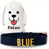 FeLux Personalisiertes Hundehalsband mit Namen und Telefonnummer -19mm- Perfekt für Kleine und Mittlere Hunde (Black)