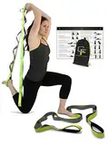 Gradient Fitness Stretchgurt für Physiotherapie, 12 Multi-Loop-Dehnband, 3,8 cm B x 2,4 m L, Neopren-Griffe, Physiotherapieausrüstung, Yoga-Gurte zum Dehnen, Beinstrecker, Baumwoll-Nylon-Mischung