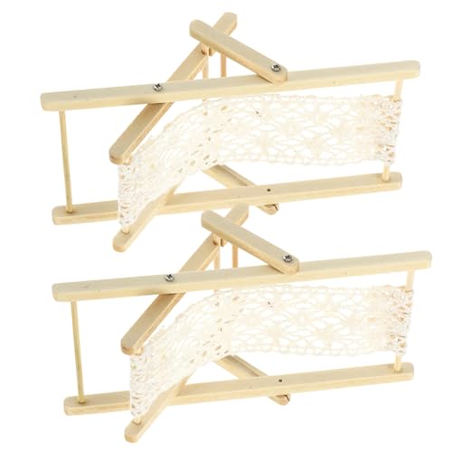 ibasenice 2 Stück Miniatur Freizeitstuhl Liegestühle Liegecouch Chaiselongue Miniaturen Liege Liegestuhl Liegestuhl Lounge Stühle Mini Hausstuhl Modell Mini Ornament Beige Holz