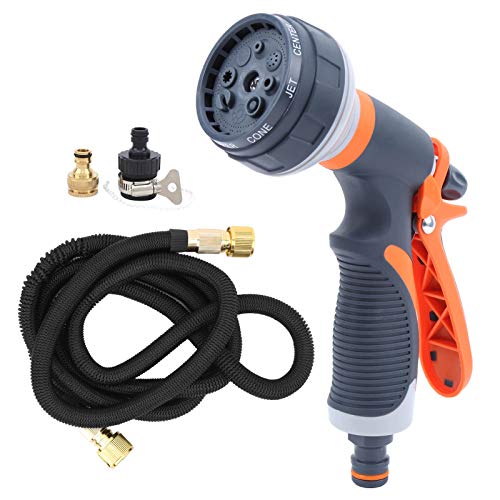 Sunicon Garden Hose Nozzle, 8 Functions Washing Sprayer Gun Garden Hose Head for Watering Irrigation Car Washing Pet Bathing Sidewalk Cleaning