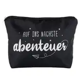 Abschiedsgeschenk Kollegen Kosmetiktasche Klein Schwarz AUF INS NÄCHSTE Abenteuer Geschenk für Freundin Dankeschön Geschenke für Mädchen Hochzeitsgeschenke Federmäppchen für Kollegen Kollegin Freunden