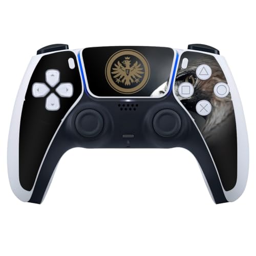 DeinDesign Skin kompatibel mit Sony Playstation 5 Controller Folie Sticker Eintracht Frankfurt Offizielles Lizenzprodukt Adler