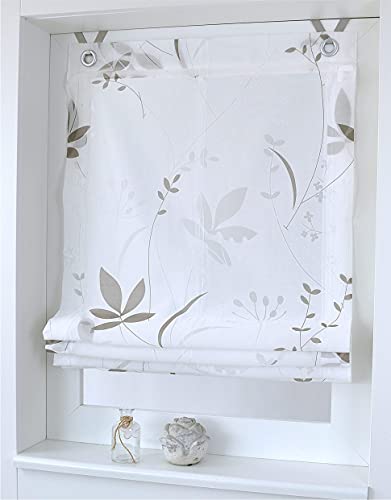 Kutti Raffrollo Dandelion Weiss Natur Taupe 80 x 140 cm