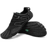 SAGUARO Vitality IV - Barfußschuhe Herren Barfussschuhe Damen Zehenschuhe Barfuß Fitnessschuhe Leicht Straßenlaufschuhe Minimalschuhe Barefoot Shoes Super Schwarz,Gr.40