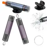 mymai 2Pack Notfall und Sicherheitswerkzeug Glasbrecher Nothammer Auto mit Gurtschneider, 2-in-1 Rettungshammer mit Aufbewahrungsbox, Notfall ausrüstung Pannenhilfe für Auto und Bus (LILA)