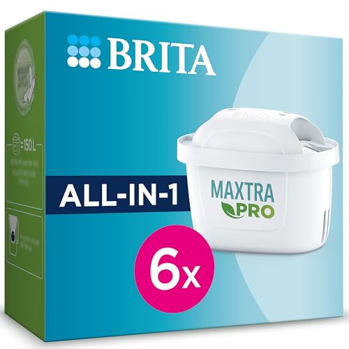 BRITA Wasserfilter-Kartusche MAXTRA PRO All-in-1 – 6er Pack (Halbjahresvorrat): Original BRITA Ersatzkartuschen für alle BRITA Kannen. Für frisches Wasser. Filtert PFAS, Chlor, Kalk & Metalle