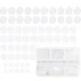 Wildfleisch Disc 60 PCS Anti Wildfleisch Disc Transparente Piercing Scheibe Piercing,Silikon Ohrring,für Piercing Bump Ohrringe Scheiben Pads mit Kunststoff Box 4 Größen