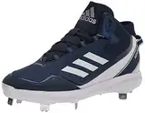 adidas Herren Icon 7 Mid Baseballschuh, Team Navy Blue/White/Silver Metallic, 14
