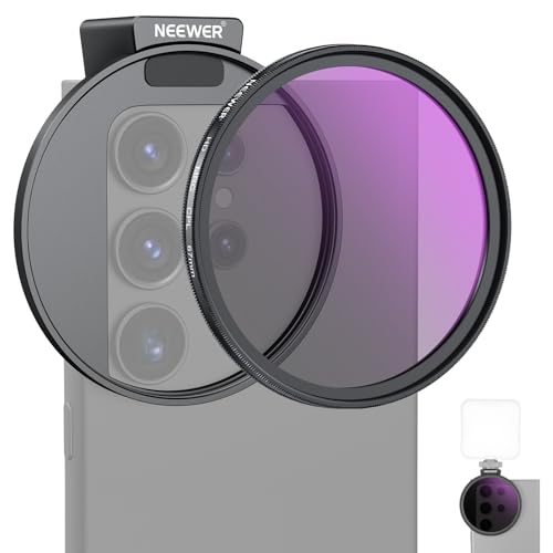 NEEWER 67mm CPL Filter für Telefon, 67mm HD Polarisationsfilter und Kaltschuh-Handyclip, inklusive Tragetasche und Objektiv-Reinigungstuch kompatibel mit Galaxy S24 Serie, iPhone 16 15 Pro Max 14 Pro