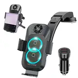 Olycism 15W Qi Fast Wireless Charger Auto Handyhalterung Mit Ladefunktion Automatischer Induktion Kabellose Kfz-Ladegeräte Lüftung für Galaxy Z Flip6-2 kompatibel mit iPhone,Hua-wei,Goolge(Schwarz)