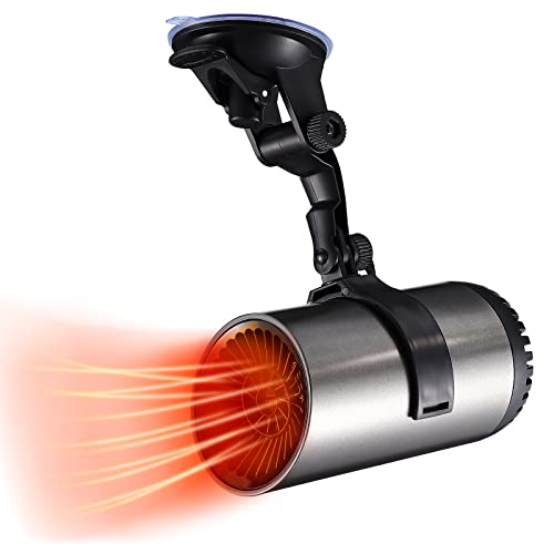 Homoyoyo 12-V-Autoheizgebläse/Kühlgebläse Autoheizgebläse 2-In-1-Auto-Entfroster Schnelles Aufheizen Elektrisches Autoheizgebläse mit Halterung Tragbarer