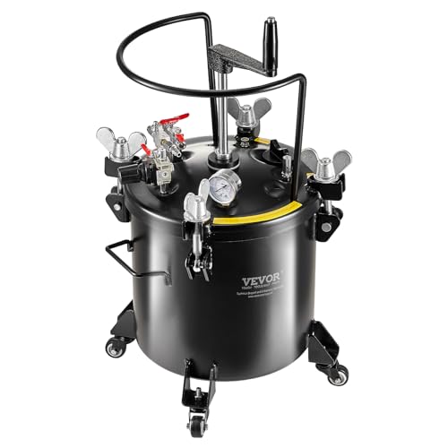 VEVOR Druckbehälter für Sprühfarbe, 20 L Druckbehälter, 70 psi einstellbarer Druck, Druckbehälter-Farbbehälter mit Rollen und Dichtmittel zur Leckreparatur, für Heimdekoration und Industrielackierung