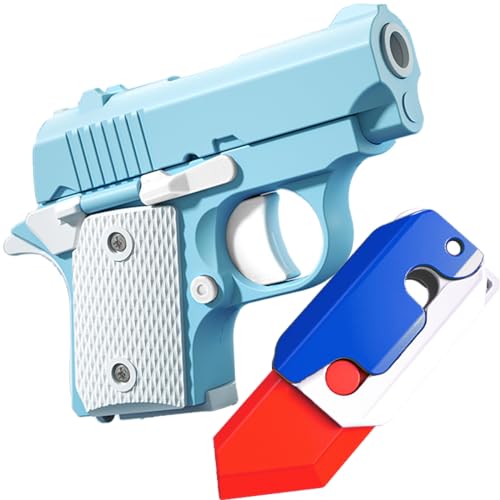 BLOOOK Fidget Toy Pistole,Figity Spin Fingerspiele,Fidget Slider Anxiety Toys,aus Plastik,Mini 1911 Gun Toy,Anti Stress Figit Spielzeug,Coole Geschenke für Teenager Erwachsene Kinder