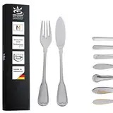 GEHRING Solingen Fischbesteck Augsburger Faden I Besteck Set 12-teilig I Edelstahlbesteck I Besteckset 6 Personen I spülmaschinengeeignet I Fischmesser I Fischgabel I Made in Germany