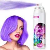 Temporäre Haarfarbe Spray für Kinder Erwachsene, 150ML Temporäre lebendige Schattierungen, abwaschbar Haarfarbe Spray Haarfärbemittel für Party, Halloween, Weihnachten, 150ML Lila Haarspray