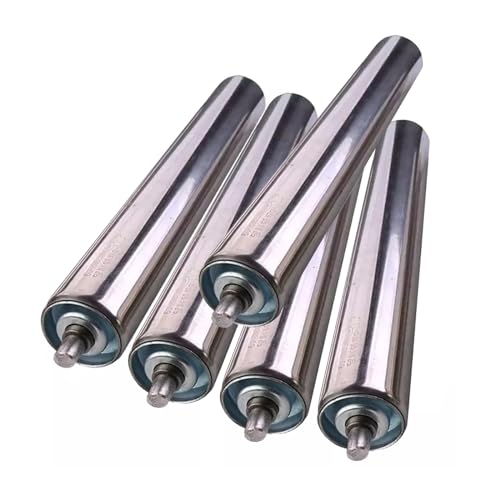 Förderband Tragrollen Förderrollen 50mm Durchmesser, 5 Stück Rostfreie Rollen Für Holzbearbeitung, Fabrik, Lager, Dock Und Industrielle Anwendungen, 8 12 16 18 20 24 36 Zoll (Color : Dia 50MM/2 Inch