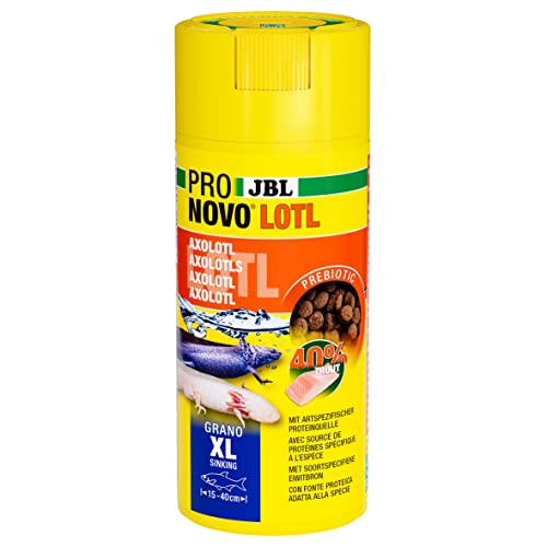 JBL PRONOVO LOTL GRANO, Hauptfutter für Axolotl von 15-25 cm, Fischfutter-Granulat, Größe XL, 250 ml