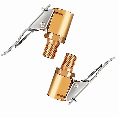 YUEMING 2 Stück 8mm Autoventil Hebelstecker Air Chuck, Messing Reifen Ventil Luftpumpe Clip, Auto Ventilstecker Luftpumpe Gewinde Düse Adapter Umwandlungskopf Clip für Reifenventile mit Ventilgewinde