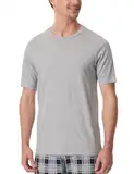 Schiesser Herren Schlafshirt Kurzarm Rundhals Bio-Baumwolle-Mix + Relax Pyjamaoberteil, grau-Mel_182179, 54