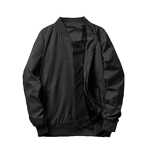 SRZYMJ Jacke Herren Frühling Bomberjacke Sommer Gesteppt Leichte Strickjacke Elegant Regenjacke Männer Softshelljacke Für Sommer Bomberjacke Sommer Gesteppt Schwarz Regenjacke Herren Gelb S