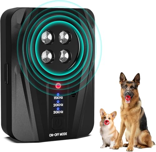 Anti Bell Gerät Hunde, 33FT Auto Antibell Ultraschall Gerät, Hunde Bellen Stoppen mit 3 Modi, Wiederaufladbares Antibell für Hunde, Sichere Ultraschall Gegen Bellen für Kleine und Große Hunde