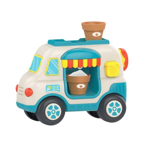 Fenteer Bus-Seifenblasenmaschine, Badespielzeug, Duschspielzeug, leichtes Dekor, Eiscreme-Schaumwannen-Maschinenhersteller für Jungen, Kindertagsgeschenk, Blau