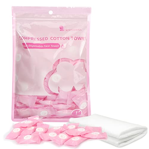 Simpolor 100/200 Stück komprimierte Handtücher tragbare Einweg Mini komprimierte Toilettenpapier Tabletten Haushaltshandtücher für Reisen Camping Wandern Sport Schönheitssalon, Rosa