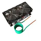 Induktionsheizspule, 2500 W ZVS Induktionsheizung, Induktionsheizung, Leiterplatte, Hochfrequenz-Heizmaschine, geschmolzenes Metall + Tiegel + Pumpe(Brown)