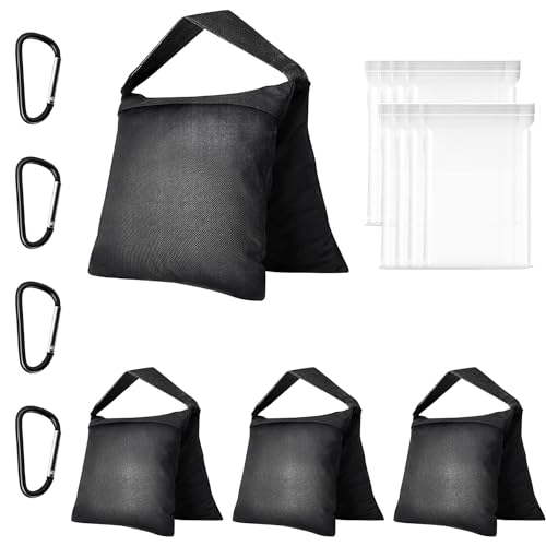 EMART 4 Stück Sandbags Sandsack für Stativ Fotografie, 26,5 * 59cm Nylon GegenGewichte zur Beschwerung Abspannung Einer Bespannung