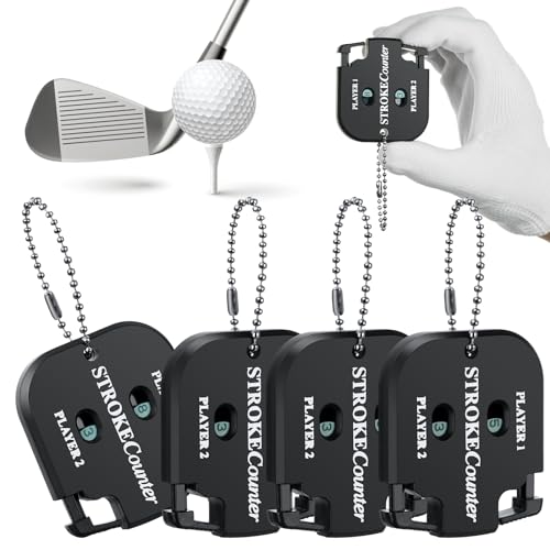 flintronic Spieler Schlagzähler, Golf Ergebnis Zähler, 4 Stücke Punktezähler Golf Ergebnis Indikator, Golf-Score-Anzeige, Golf Score Zähler mit Schlüsselkette, Indikator Spiel Score ZäHler