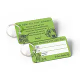 2 x Haustier Notfallkarten Set aus hochwertigen PVC zum Schutz Ihrer Haustiere bei Abwesenheit - Emergency Card - grün mit Schlüsselring