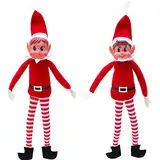 Toyland® Elves Behavin Badly – 2er-Set – 30,5 cm große Elfen-Weibchen und Elfen-Stofftiere mit Langen Beinen, weichem Körper und Vinylkopf – Weihnachtsspielzeug