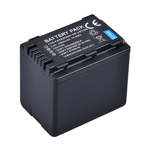 DuraPro 1Pc 3900mAh Akku VW-VBT380 für Panasonic VW-VBT380 VW-VBT190; Panasonic HC-V210,HC-V520,VW-BC10E,HC-W580, HC-V710, HC-V720, VXF999 VX878 VX989 V160 V180 V270