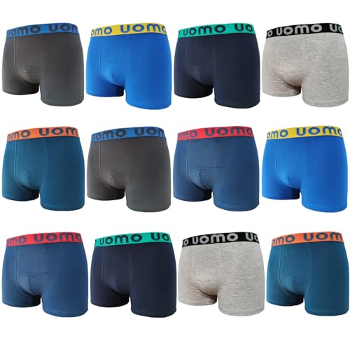 12er Pack Jungen Boxershorts Unterhose aus Baumwolle Größen 158-164 (DE/NL/SE/PL, Numerisch, 158, 164, Regular, 12er Pack Farbmix 2)