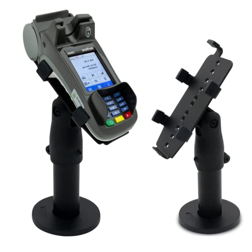 POS VALLEY- Ergonomischer Halter für Ingenico VeriFone H5000 Zahlungsterminal - POS-Stand für EC-Terminal mit Griff, 180° Drehung, 45° Neigung, Befestigung mit Schrauben oder Klebepad