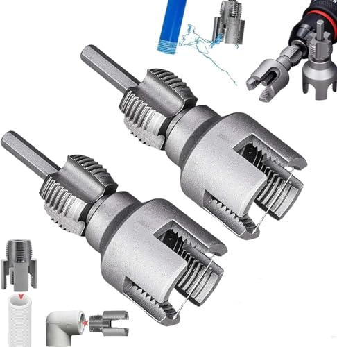 Luylmo Integrated Internal & External Pipe Threading Tool, 2025 New Pipe Thread Cutting Tool, Electric Drill Compatible 2 in 1 Pvc Pipe Threader Kit